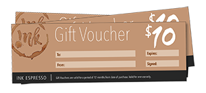 Ink Espresso Gift Vouchers